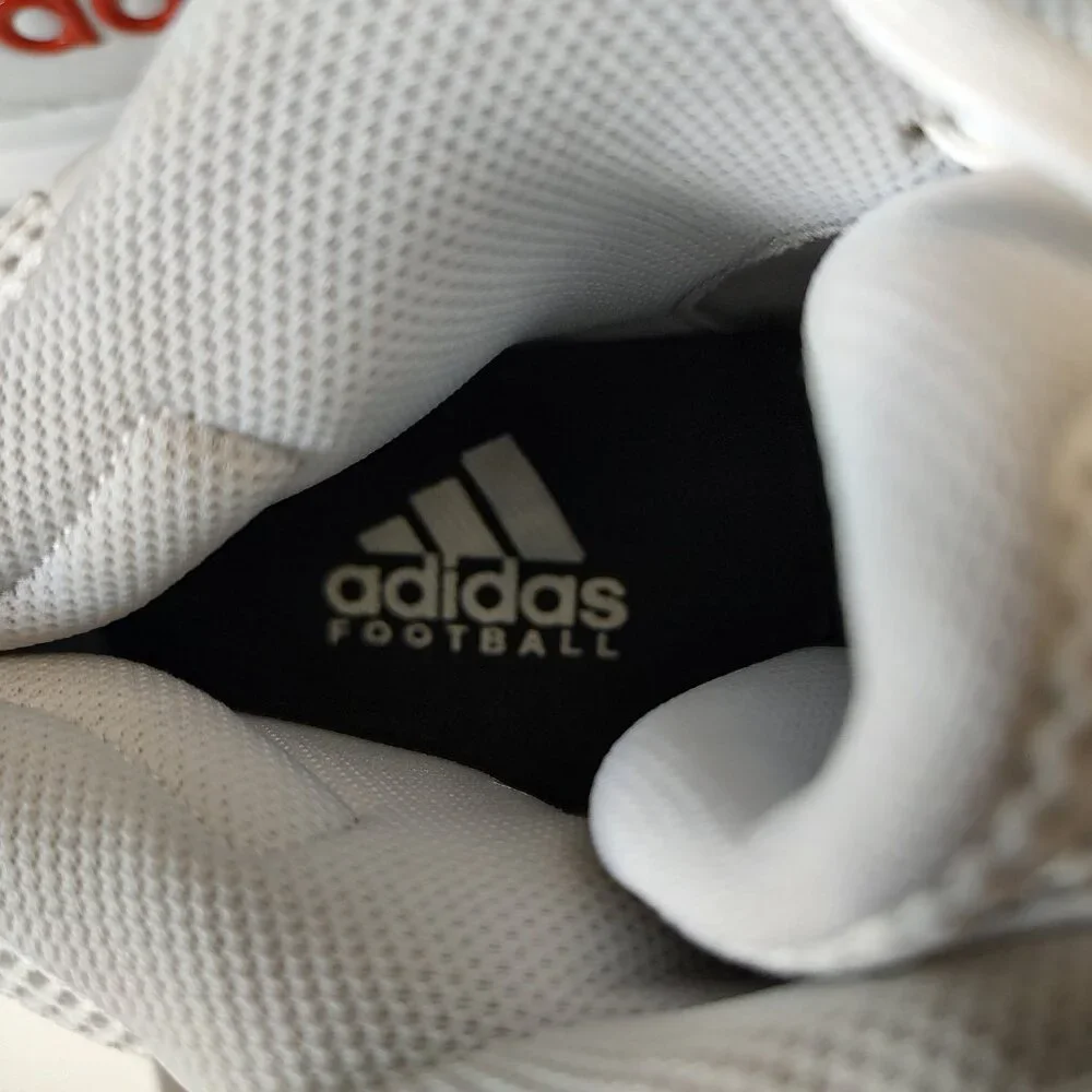Adidas Mens Football Cleats 16 White Orange Shoe Lacrosse Nasty Mid Top Logo - Picture 9 of 11
